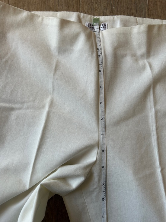 Brunello Cucinelli stretch-cotton white capri trousers size US 10 made in Italy - Picture 13 of 16